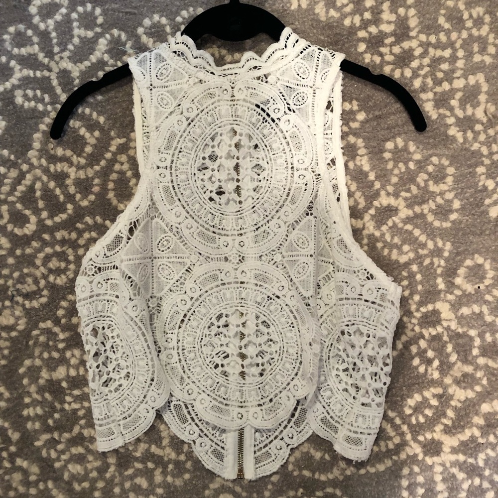Windsor White Lace Crop Top